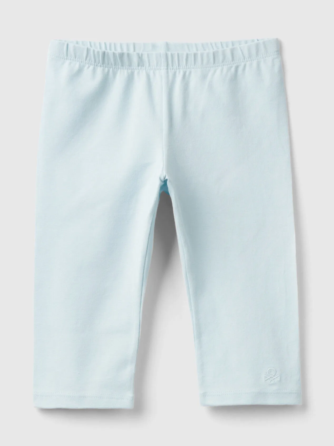 3/4 leggings in stretch cotton - Aqua | Benetton