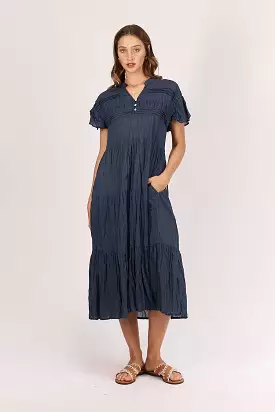 Abigail Midi Dress - Navy