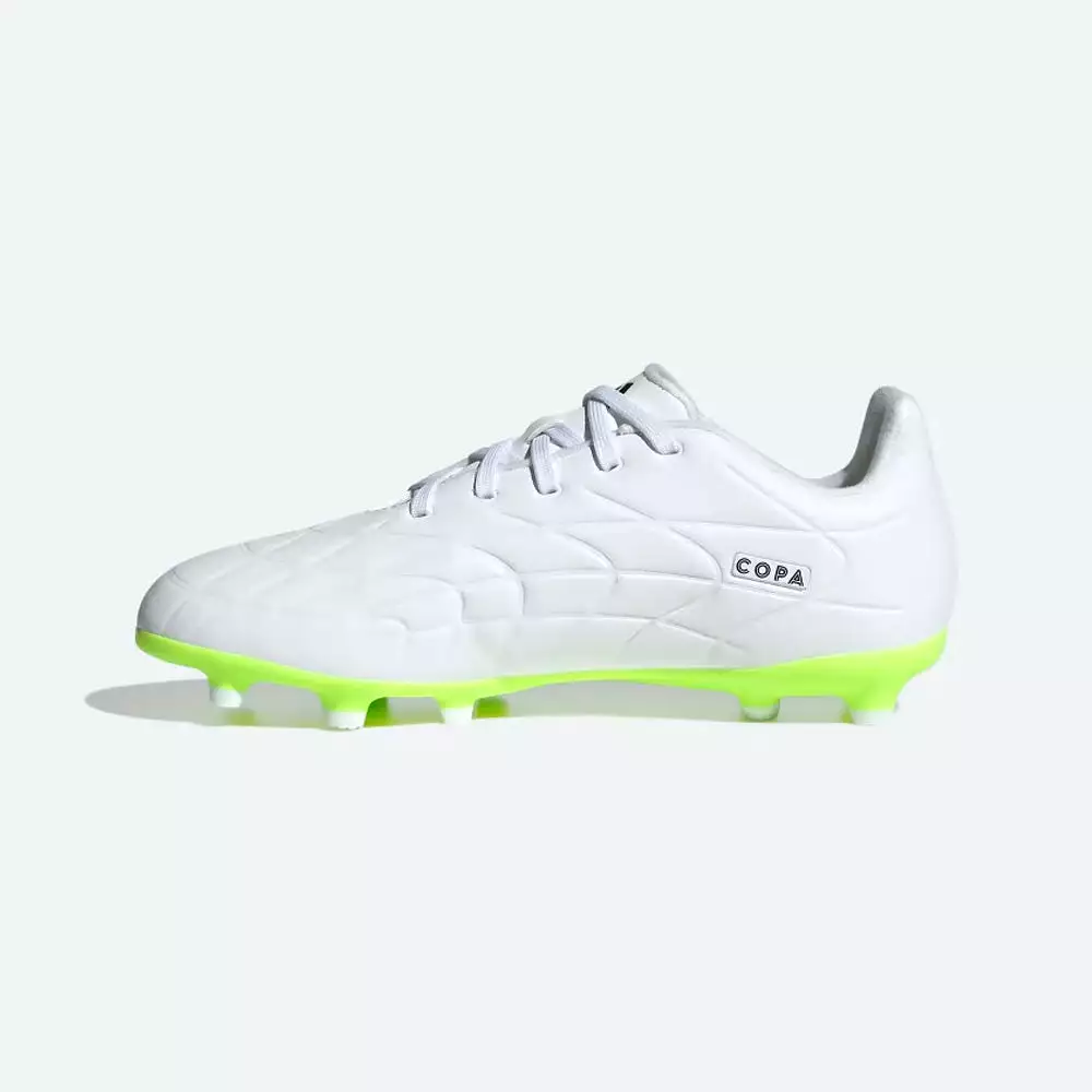 Adidas Copa Pure II.3 FG Jnr Football Boots (White/Black/Lucid Lemon)