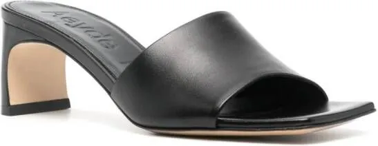 Aeyde 60mm logo-debossed leather mules Black