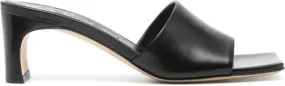 Aeyde 60mm logo-debossed leather mules Black