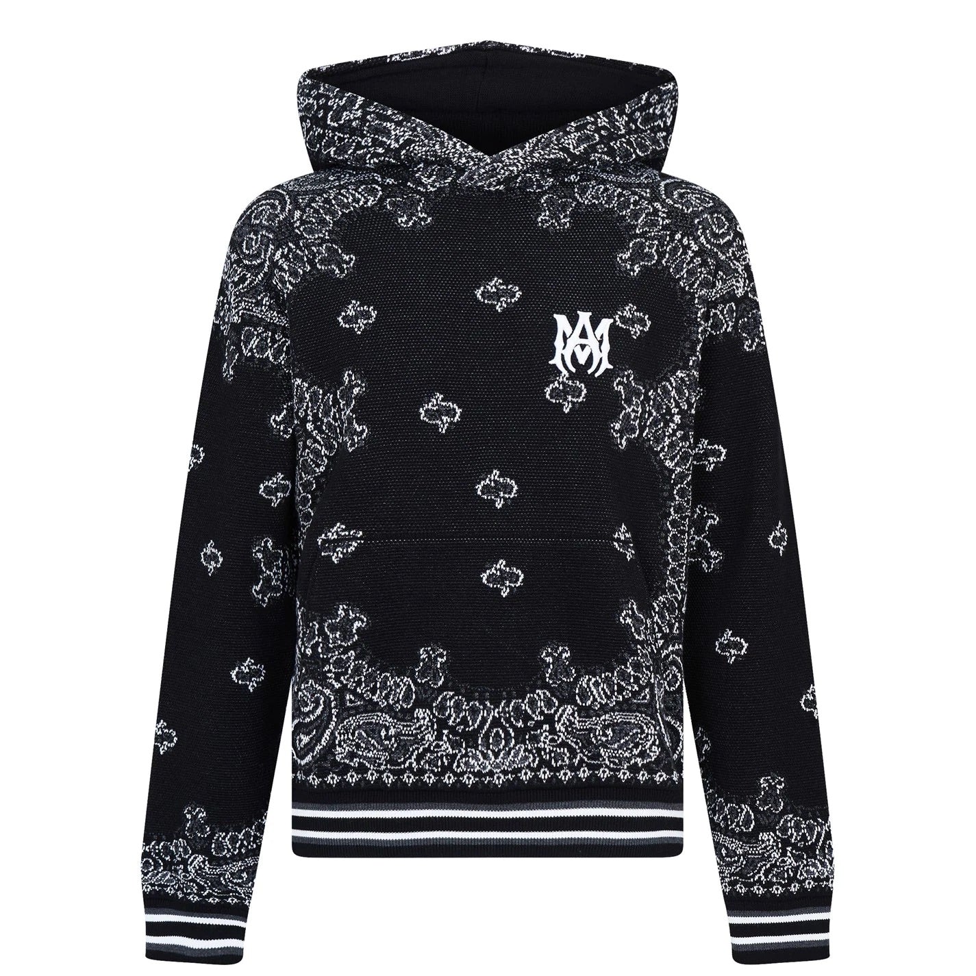 AMIRI B BALL BANDANA HOODIE BLACK