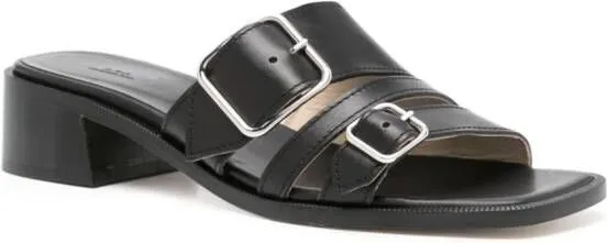 A.P.C. Aly Á Talon 50mm leather mules Black