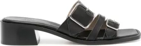 A.P.C. Aly Á Talon 50mm leather mules Black