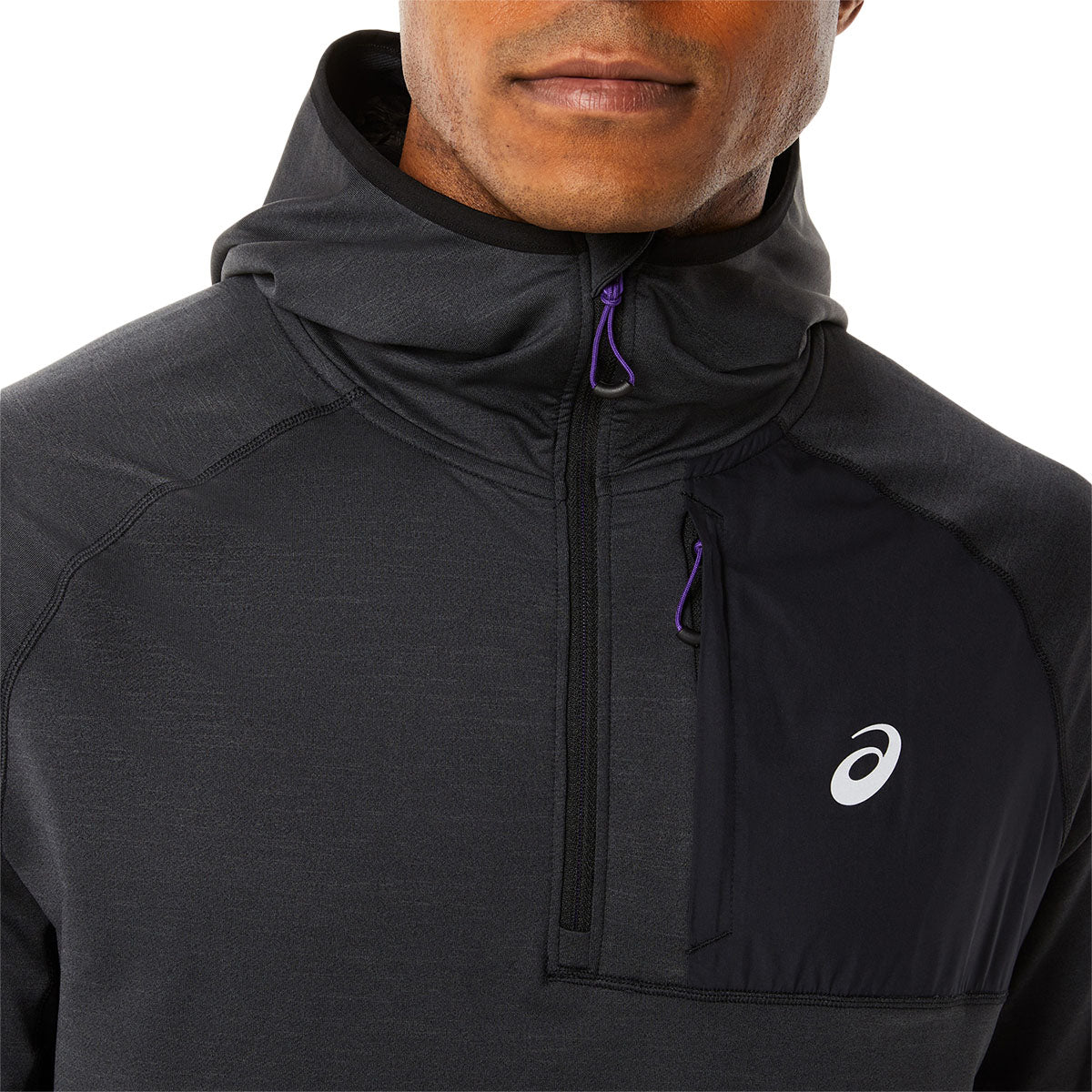 Asics Big Winter Run Ls Hoodie Black Heather '  