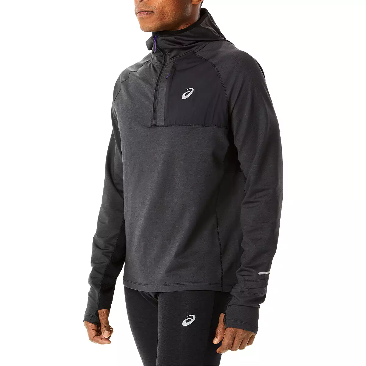 Asics Big Winter Run Ls Hoodie Black Heather '  