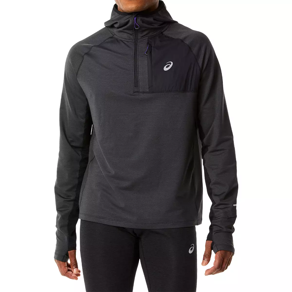 Asics Big Winter Run Ls Hoodie Black Heather '  