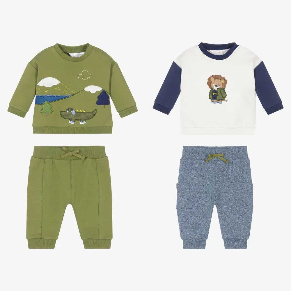 Baby Boys Green & Blue Tracksuits (2 Pack)