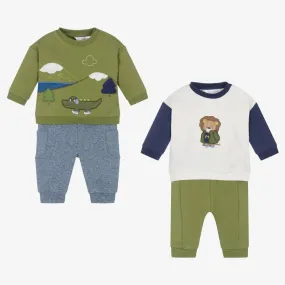 Baby Boys Green & Blue Tracksuits (2 Pack)