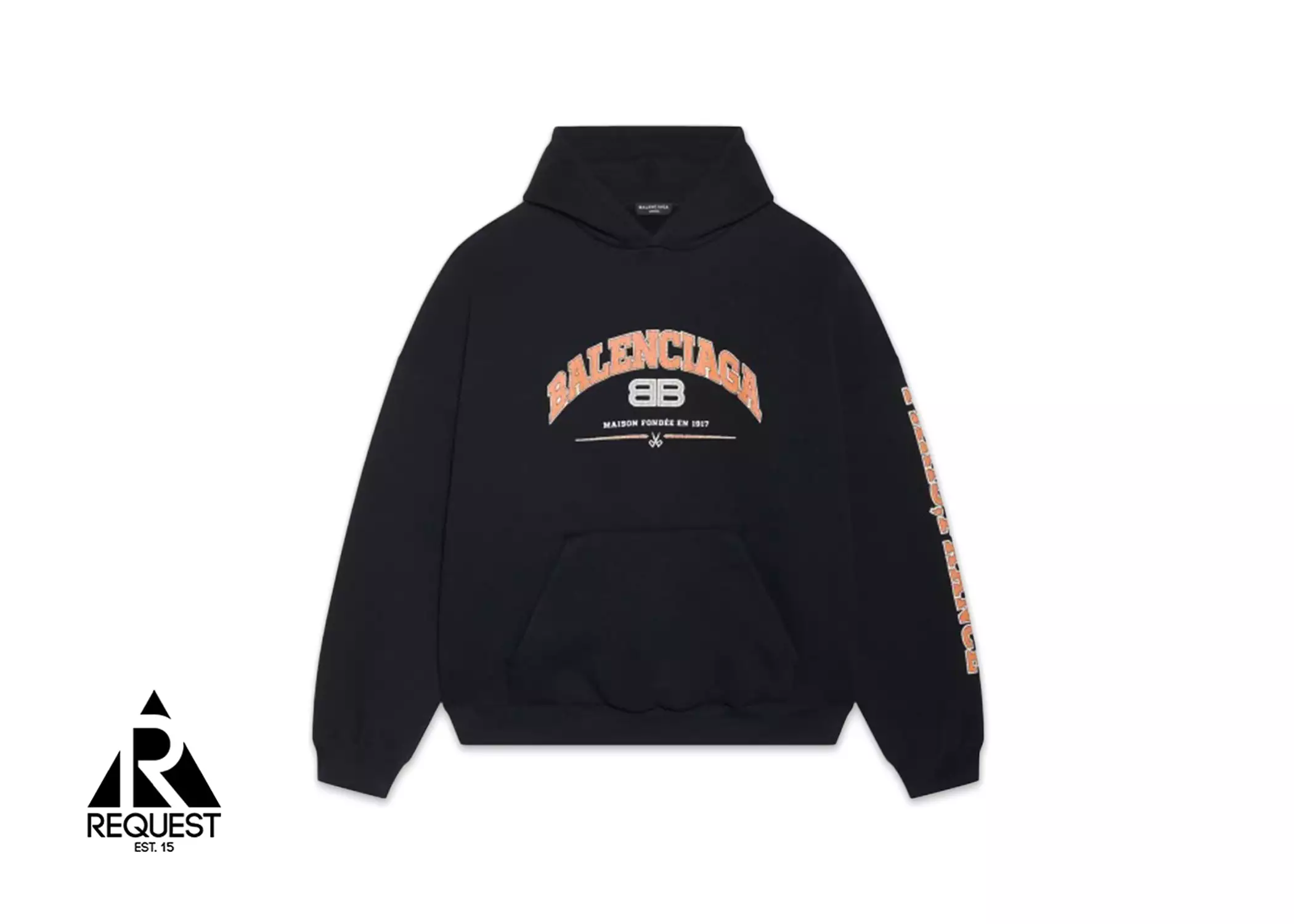 Balenciaga Maison Wide Fit Hoodie Black