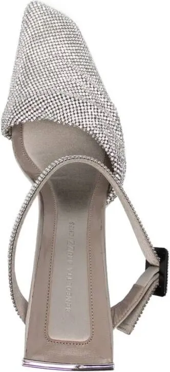 Benedetta Bruzziches Elena 100mm crystal-embellished mules Grey