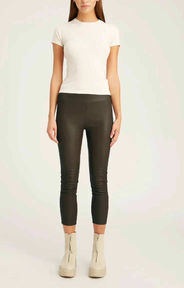 Cactus cropped leather legging