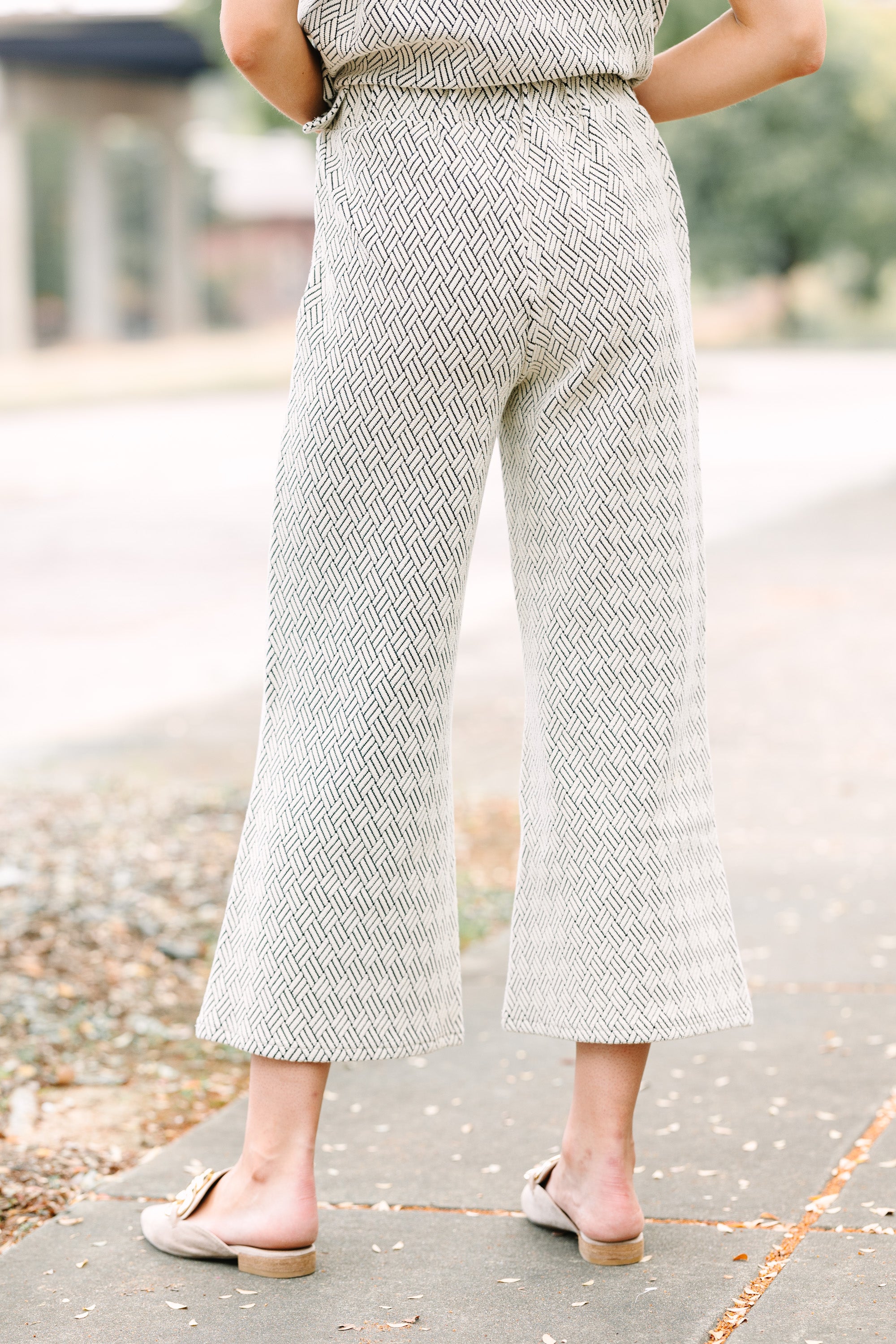 Can't Leave You Gray Textured Pants