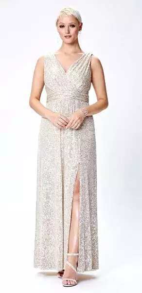 Cardi Silver Maxi Dress