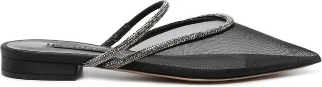 Casadei Mimì crystal-embellished mesh mules Black