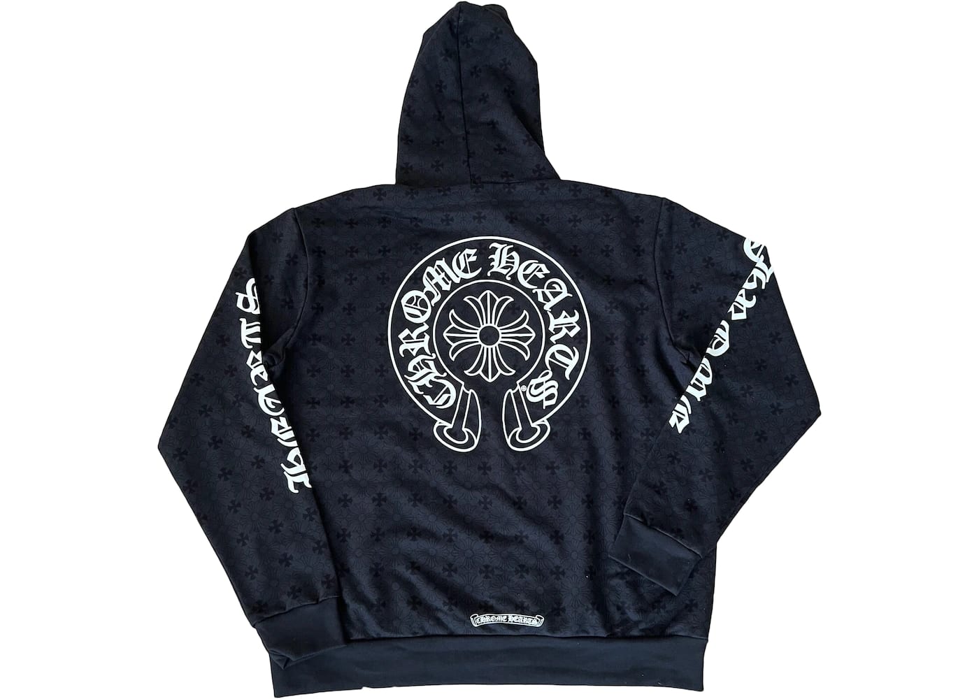 Chrome Hearts Plus Cross Allover Print With Horseshoe Logo Hoodie Black