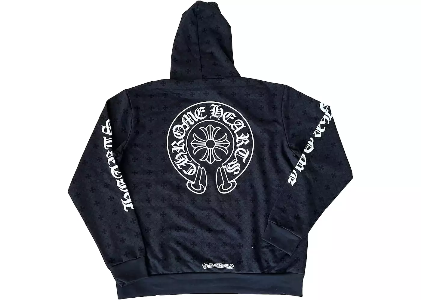 Chrome Hearts Plus Cross Allover Print With Horseshoe Logo Hoodie Black