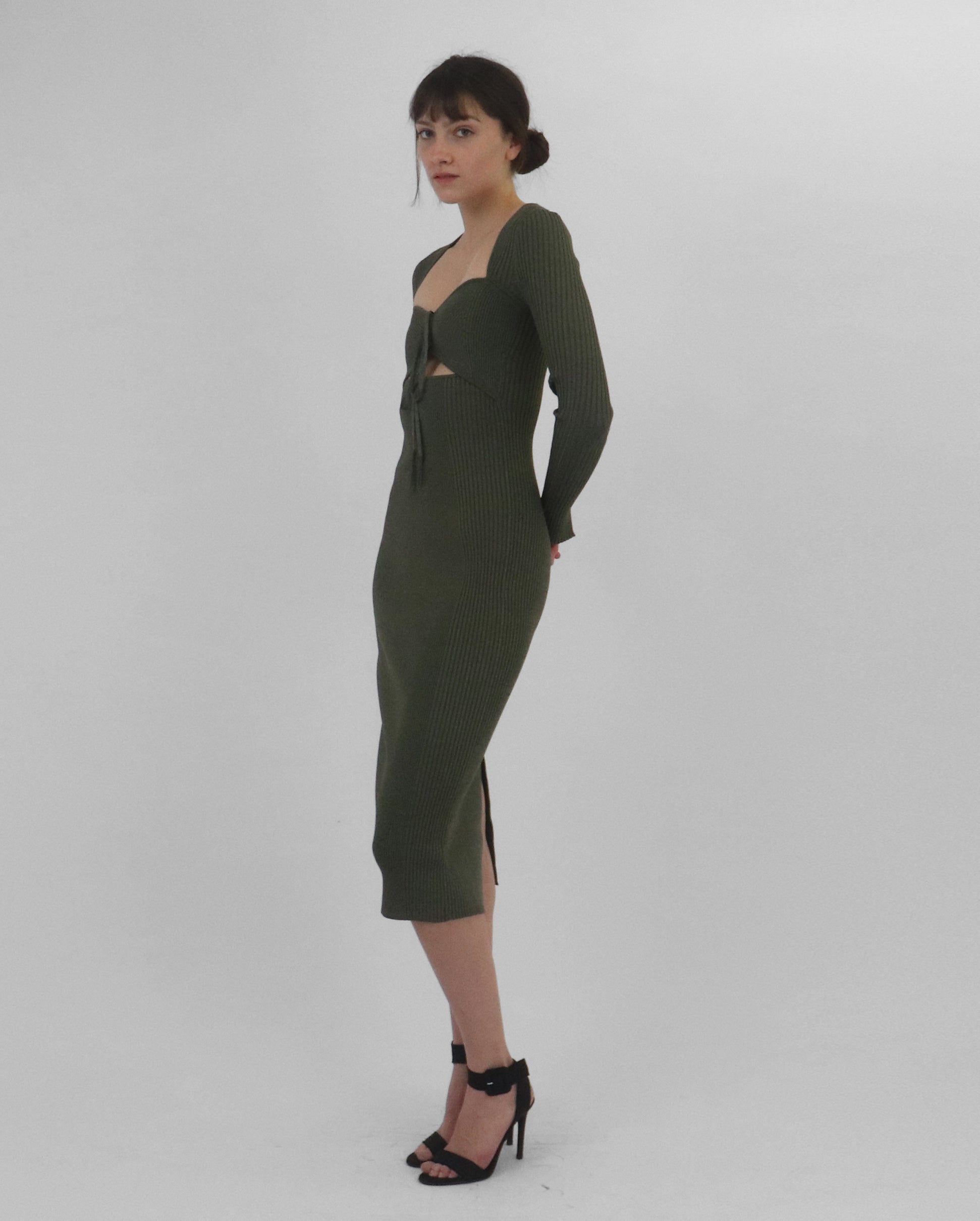 DANIKA MIDI DRESS / OLIVINE MULTI