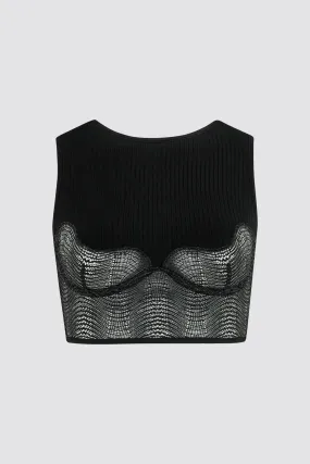 Ease Lea Cropped Top Pitch Black