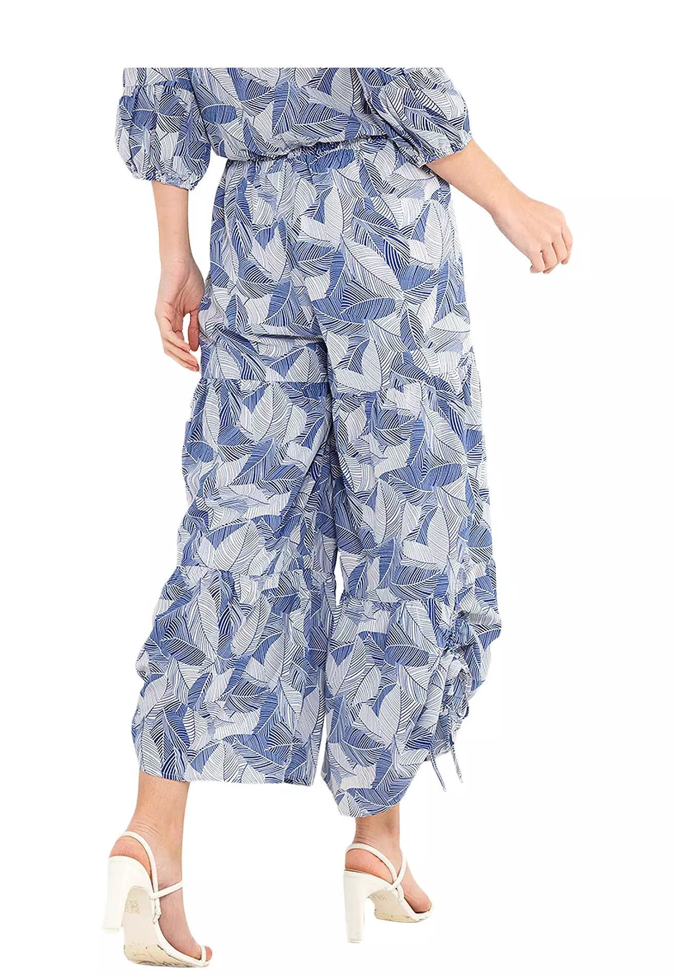 ELLE Apparel Tropical Printed Palazzo Pants