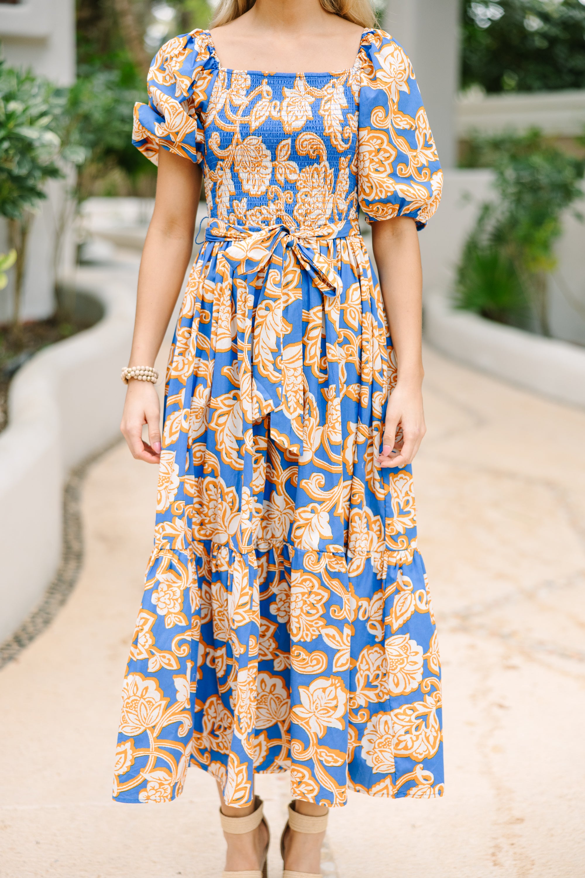 Feeling Bold Blue Floral Maxi Dress