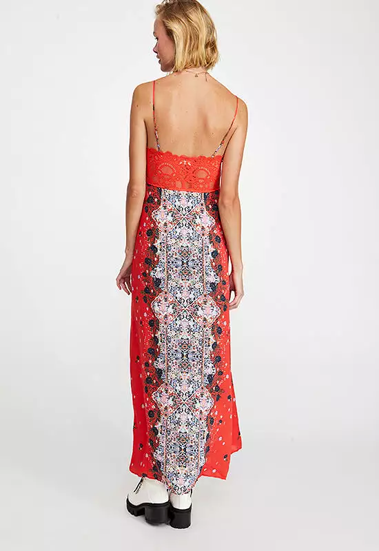 Free People - Red Multi Morning Song Printed Maxi Dress