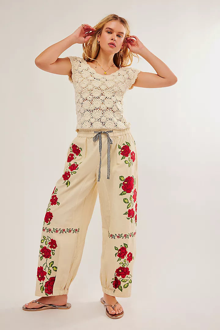 Free People Rosalia Embroidered Pull | Birch Combo