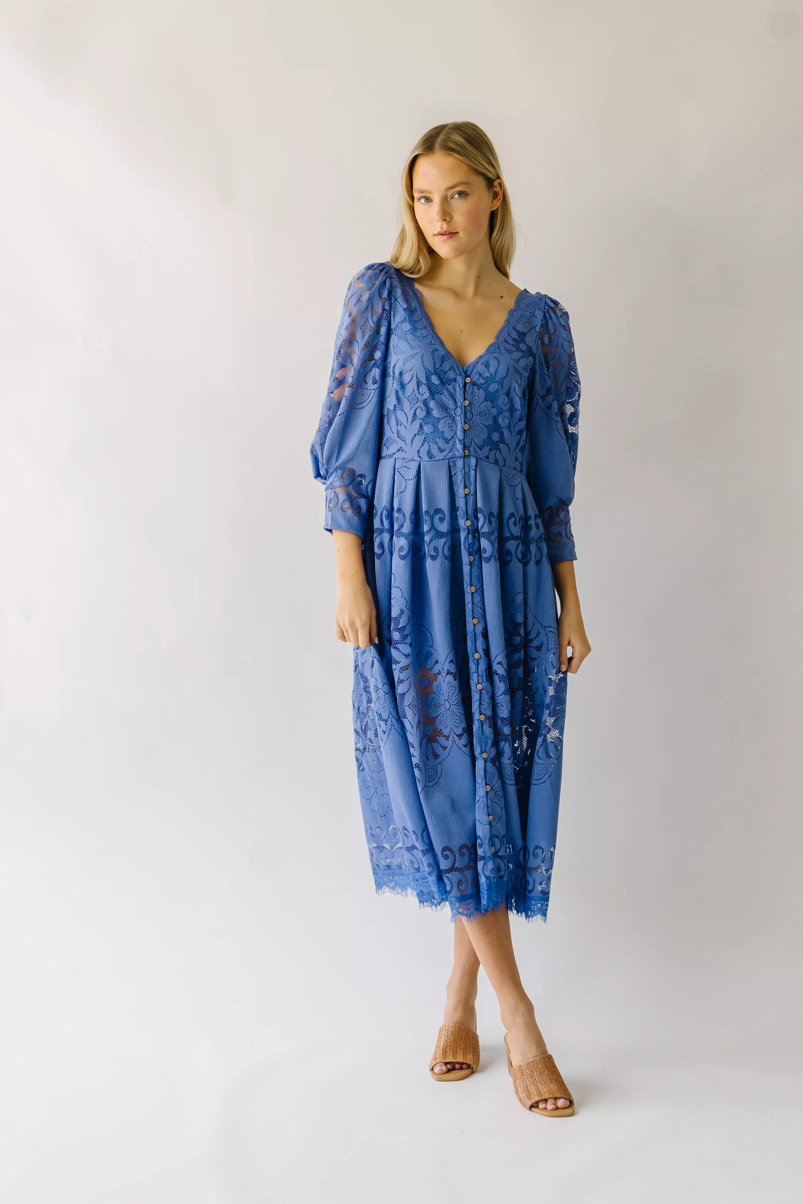 Free People: Shadow Dance Midi Dress in Persian Jewel