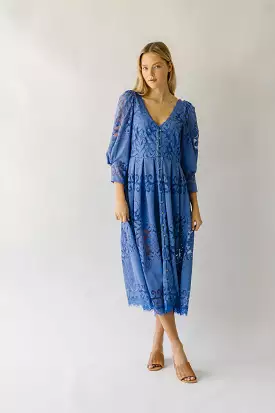 Free People: Shadow Dance Midi Dress in Persian Jewel