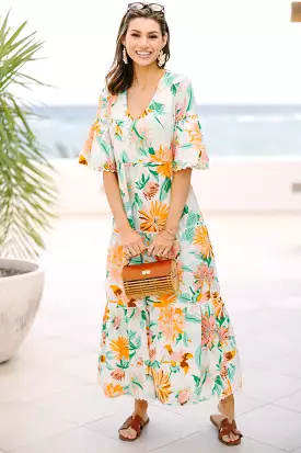 Get Together Green Floral Midi Dress