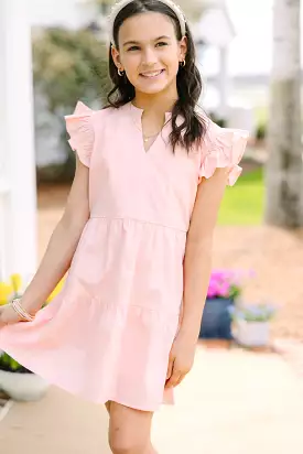 Girls: On The Move Light Pink Ruffled Babydoll Dress