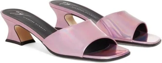 Giuseppe Zanotti Solhene 45mm iridescent mules Pink