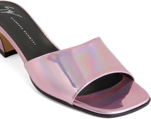 Giuseppe Zanotti Solhene 45mm iridescent mules Pink