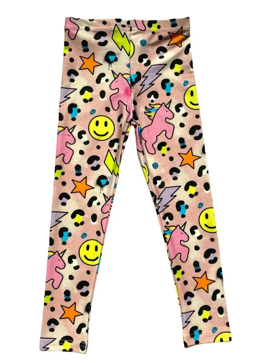 Happy Emoji Unicorn Leggings