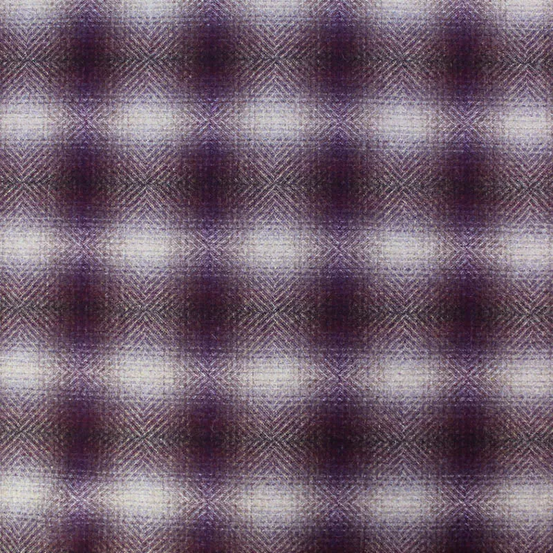 Home Furnishing Wool from Abraham Moon - Deep Purple Shadow Check - Fraser