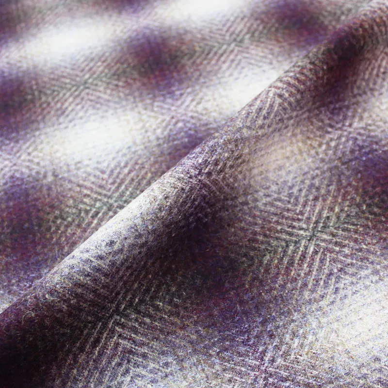 Home Furnishing Wool from Abraham Moon - Deep Purple Shadow Check - Fraser