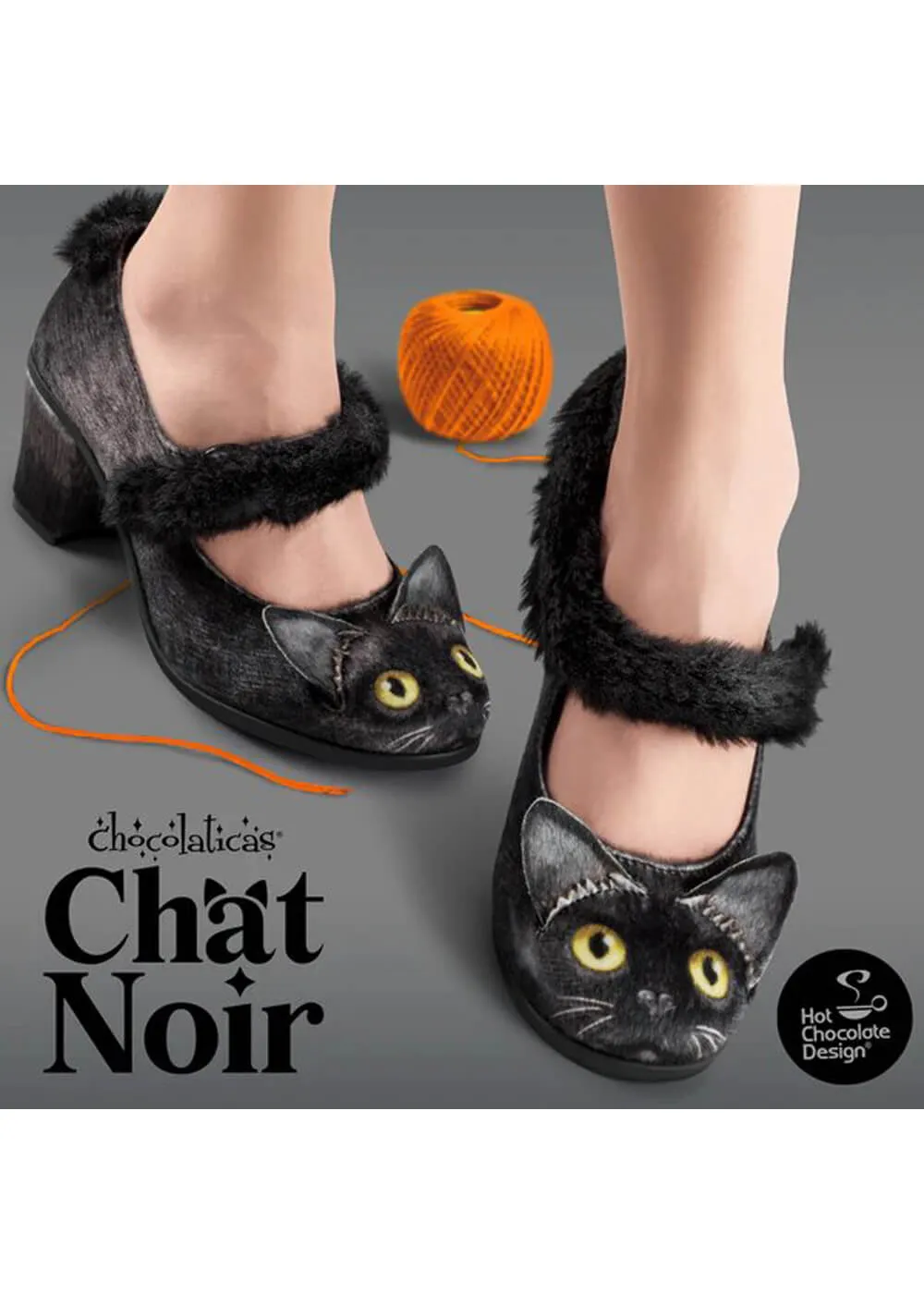 Hot Chocolate Design Chat Noir Cat Pumps Black