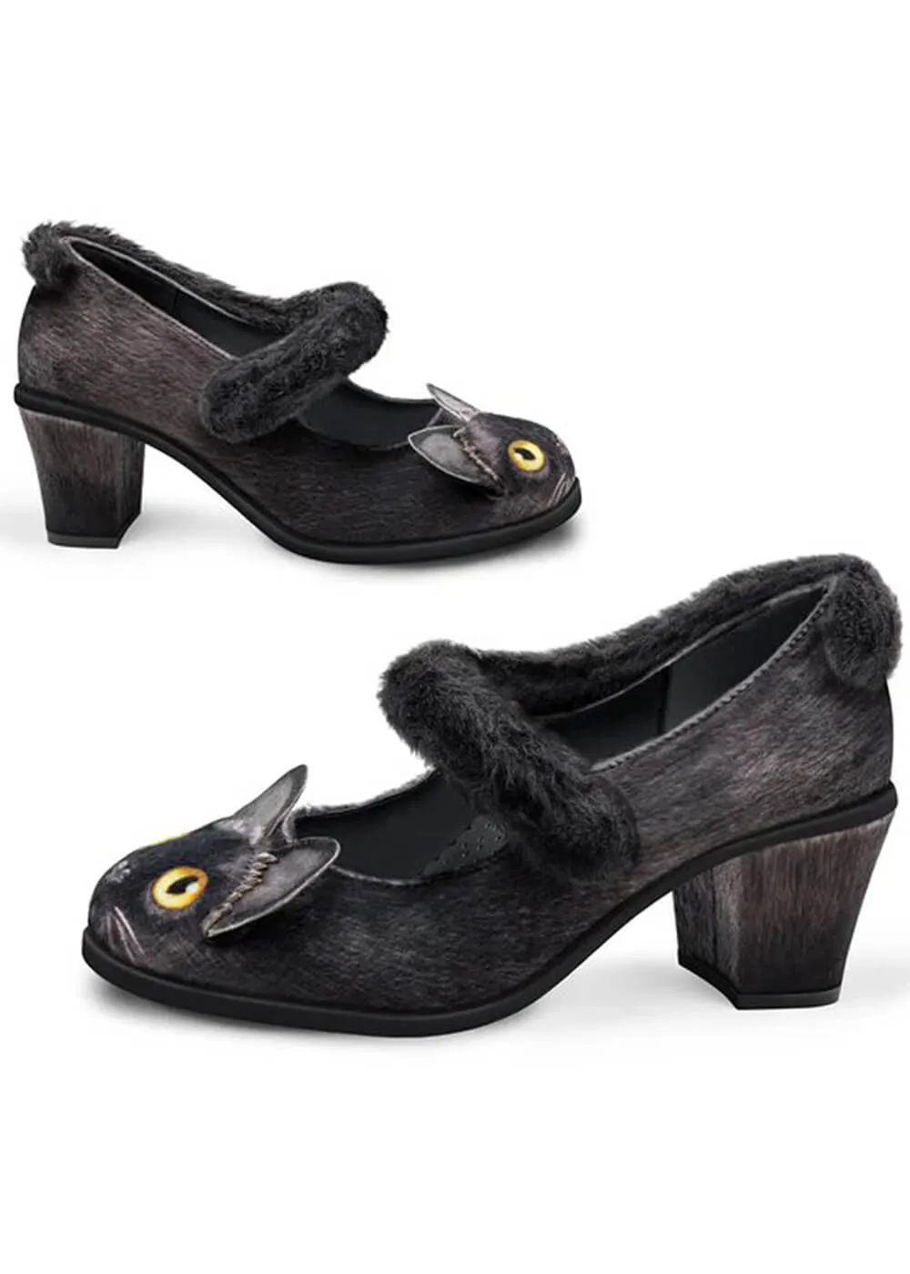 Hot Chocolate Design Chat Noir Cat Pumps Black