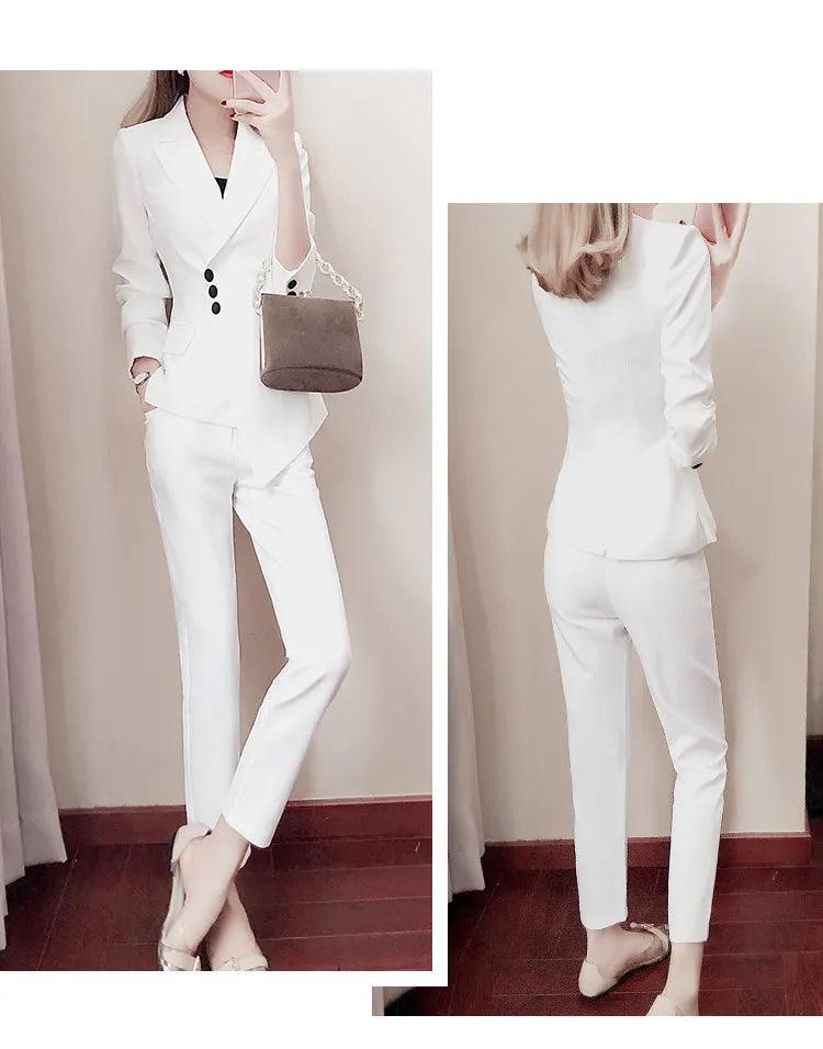 Irregular Women Pant Suit, Side Buttoned