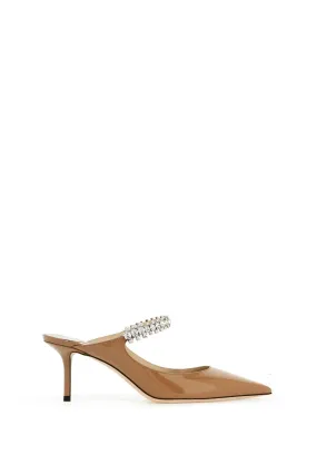 Jimmy Choo Patent Leater Bing 65 Mules   Brown