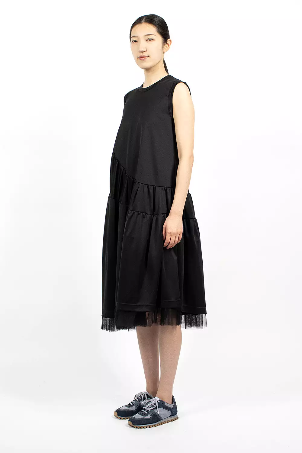 Layered Tank Dress Black