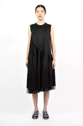 Layered Tank Dress Black