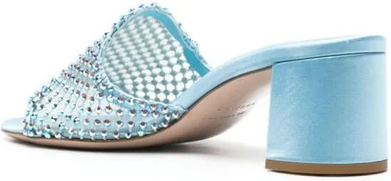 Le Silla Gilda 60mm crystal-embellished mules Blue