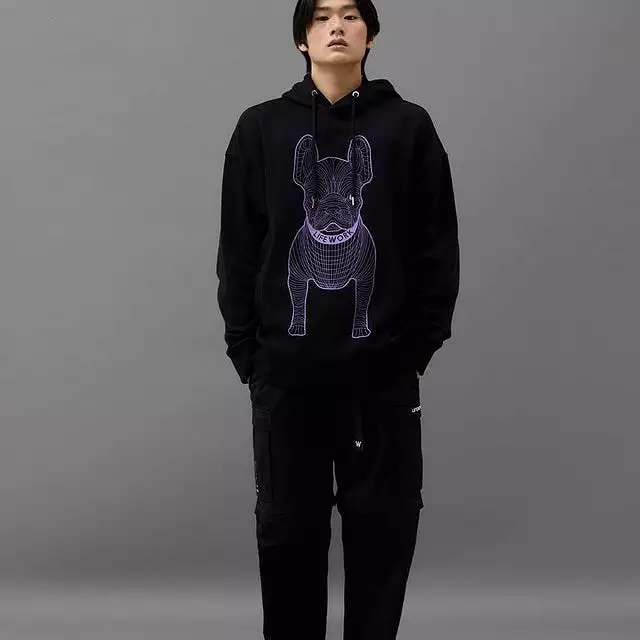 LifeWork Bulldog Mascot Hoodie Black Purple