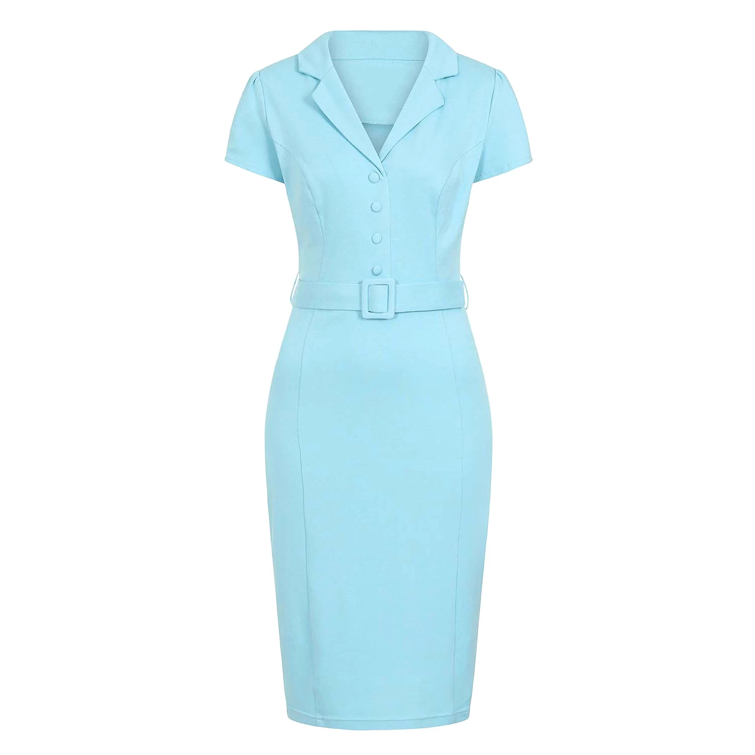 Light Blue Classic 50s Vintage Wiggle Dress