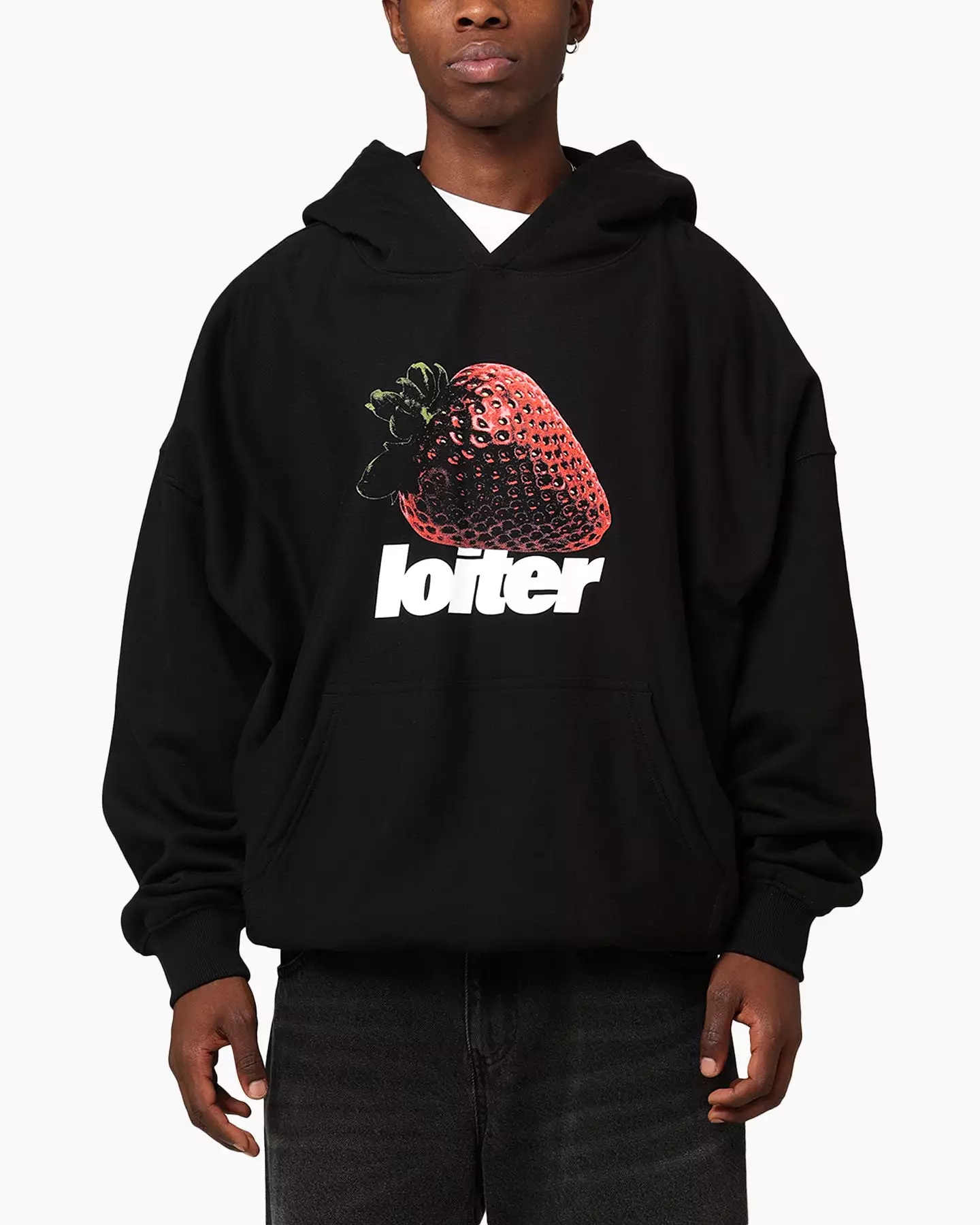 Loiter Strawberry Hoodie Black