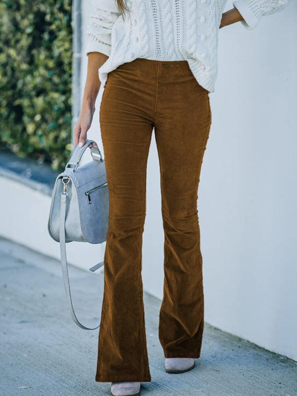 Loose Corduroy Flared Women Pants