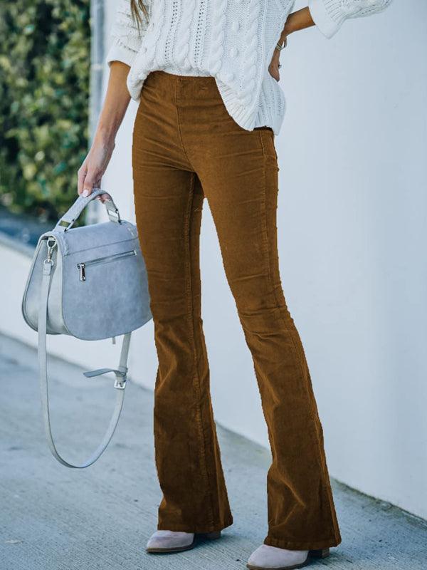 Loose Corduroy Flared Women Pants