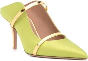 Malone Souliers Maureen 70mm satin mules Green