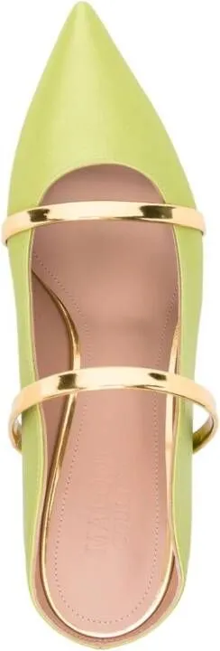 Malone Souliers Maureen 70mm satin mules Green